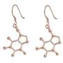 Caffeine Molecule Earrings, Happiness Neurotransmitter Earrings, Organic Chemistry Jewelry for Science Lovers and Science Major