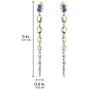 Diamond-Like Oval Raining Drops Long Dangle Stud Post Rhinestone Earrings