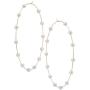 Doubnine Large Hoops Super Huge Circle Pearls Earrings Thin Dangle Gold Elegant Wedding Women Accessories Jewelry Gift for Her (90mm)