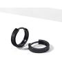 T400 925 Sterling Silver Black Small Tiny Hoop Earrings Unisex Gift for Men Women 13 16 mm