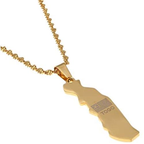 Map of Togolaise Pendant Necklaces Jewellery Map Togo Jewelry Togolese Necklace