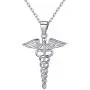 Nofade Silver Caduceus Symbol of Medicine Necklace 925 Sterling Silver Pendant Necklace for Doctor or Nurse Perfect Holiday Gift Jewelry Gift Nofade Silver Caduceus Symbol of Medicine Necklace 925 Sterling Silver Pendant Necklace for Doctor or Nurse Perfect Holiday Gift Jewelry Gift
