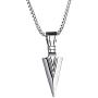 PAMTIER Mens American Indian Arrowhead Stainless Steel Pendant Necklace