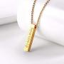 U7 Same Day Shipping Personalized Message Text Engrave Name Pendant Men Women Stainless Steel/18K Gold/Black Gun Plated His & Her Heart Bar/Disc Layering/Triple Vertical/4 Sided Cuboid Bar Necklace