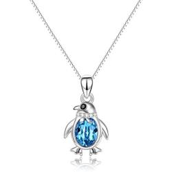 Penguin Gift- Cute Penguin Necklace for Women Sterling Silver- Christmas Birthday Jewelry Gift for Girlfriend & Daughter