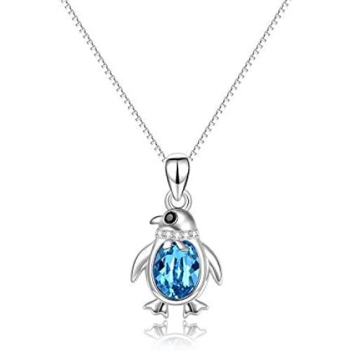 Penguin Gift- Cute Penguin Necklace for Women Sterling Silver- Christmas Birthday Jewelry Gift for Girlfriend & Daughter