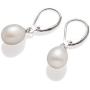 1 Pair Sterling Silver Leverback Dangle Pearl Earrings AAA Freshwater Cultured 8mm Teardrop Jewelry for Women Girls Gifts PE3-1