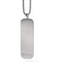 Bulova Mens Classic Stainless Steel Dog Tag Pendant Necklace Engraved with Tuning Fork Logo (Model J96N009), Silver-Tone, One Size