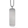 Bulova Mens Classic Stainless Steel Dog Tag Pendant Necklace Engraved with Tuning Fork Logo (Model J96N009), Silver-Tone, One Size