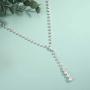 Yean Bride Silver Bridal Necklace Earrings Set Crystal Wedding Jewelry Set Rhinestone Choker Necklaces for Women and Girls