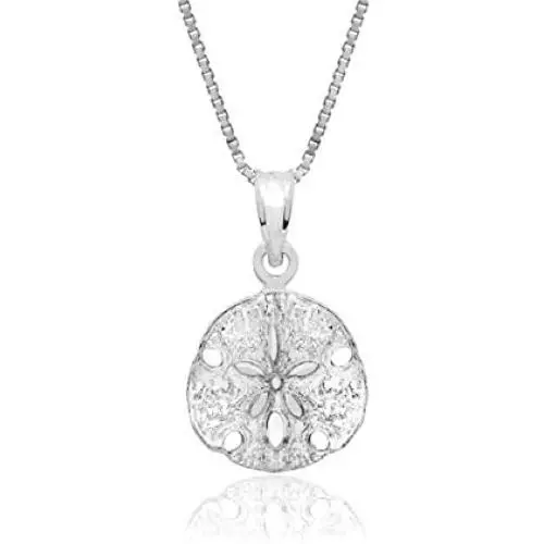 Honolulu Jewelry Company Sterling Silver Sand Dollar Necklace Pendant with 18'' Box Chain Honolulu Jewelry Company Sterling Silver Sand Dollar Necklace Pendant with 18'' Box Chain