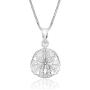 Honolulu Jewelry Company Sterling Silver Sand Dollar Necklace Pendant with 18'' Box Chain