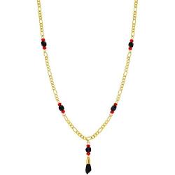 In Season Jewelry 18k Gold Plated Simulated Azabache Evil Eye Protection Necklace Figa Hand 21''