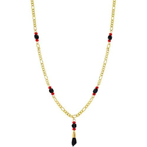 In Season Jewelry 18k Gold Plated Simulated Azabache Evil Eye Protection Necklace Figa Hand 21''