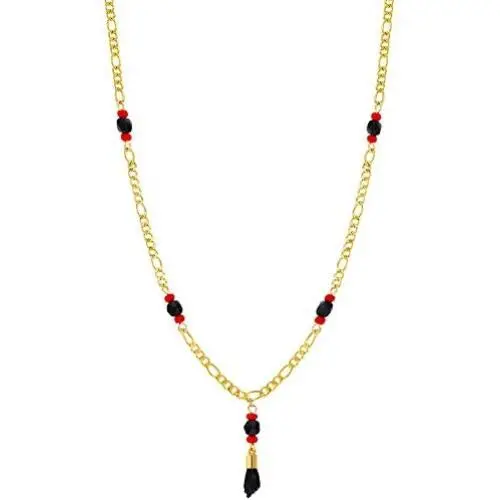In Season Jewelry 18k Gold Plated Simulated Azabache Evil Eye Protection Necklace Figa Hand 21''