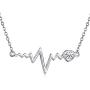 MEDWISE Heartbeat Necklace Pendant Jewelry Gifts 925 Sterling Silver Heartbeat EKG Nurse Necklace for Her Platinum Plated Lifetime Pulse Necklace for Women Girls Birthday Christmas Anniversary Day