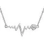 MEDWISE Heartbeat Necklace Pendant Jewelry Gifts 925 Sterling Silver Heartbeat EKG Nurse Necklace for Her Platinum Plated Lifetime Pulse Necklace for Women Girls Birthday Christmas Anniversary Day