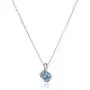 Jewelili Sterling Silver 6MM and 5MM Cushion Swiss Blue Topaz and Round Created White Sapphire Pendant Necklace, Earrings and Ring Jewelry Set