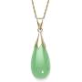 Natural Jade Necklace Pendant in 10K Gold