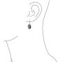 Oval Rainbow Abalone Shell Filigree Swirl Leverback Dangle Earrings For Women 925 Sterling Silver