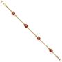 14k Yellow Gold Lady Bug Chain Bracelet - 6.5+0.5''