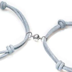 Noni Couple Magnetic Bracelet Mutual Attraction Braided Charm Pendants Bracelet Couple Adjustable Bracelets Jewelry Gifts for Women Men Couple Best Friend.