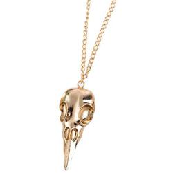 Aineecy Raven Bird Skull Necklace Punk Gothic Eagle Skeleton Skull Pendant Necklace for Men Women Halloween Christmas Jewelry Gifts