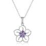 Sterling Silver Gemstone Flower Pendant Necklace