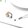 Suxerlry Stainless Steel Cubic Zirconia Heart Pendant Urn Necklace Ashes Memorial Keepsake Jewelry