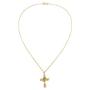 Carleen 14K Solid Real Yellow Gold Vivid Green Emerald May Birthstone Oval/Cross/Halo/Princess Cut Pendant Necklace Delicate Dainty Fine Jewelry for Women Girls, 16/18 INCH