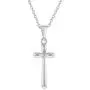 925 Sterling Silver Plain Stick Small Cross Pendant Necklace for Children 16'' 925 Sterling Silver Plain Stick Small Cross Pendant Necklace for Children 16''