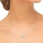 TJD 0.04 Carat Natural Diamond Necklace 925 Sterling Silver (H-I Color, I2-I3 Clarity) Diamond Studded Princess Crown Pendant Necklace for Women Diamond Jewelry Gifts for Women