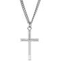 Finecraft Tube Cross Pendant in Sterling Silver, 24''