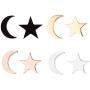 4 Pairs Tiny Stud Earrings Set for Girls Stainless Steel Hypoallergenic Cute Moon Star Stud Earrings for Women Children Valentines Day Birthday Gifts (4 Pairs Moon Star)