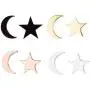 4 Pairs Tiny Stud Earrings Set for Girls Stainless Steel Hypoallergenic Cute Moon Star Stud Earrings for Women Children Valentines Day Birthday Gifts (4 Pairs Moon Star)