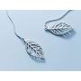 SLUYNZ 925 Sterling Silver Leaf Dangle Earrings for Women Teen Girls Leaf Earring Threader Chain