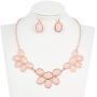 Firstmeet Shiny Contrast Color bib Necklace with Earrings