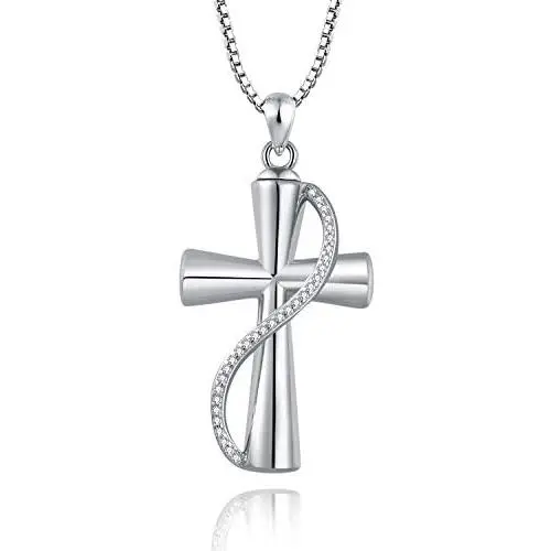 Freeco 925 Sterling Silver Cremation Memorial Jewelry Urn Necklace for Ashes for Women with Fill Kit(Cross Urn Necklace) Freeco 925 Sterling Silver Cremation Memorial Jewelry Urn Necklace for Ashes for Women with Fill Kit(Cross Urn Necklace)