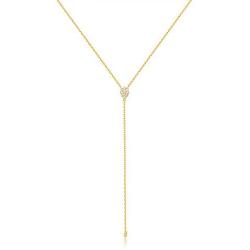 espere Dainty Sterling Silver Necklace Small Waterdrop Lariat Necklace Y-Shaped