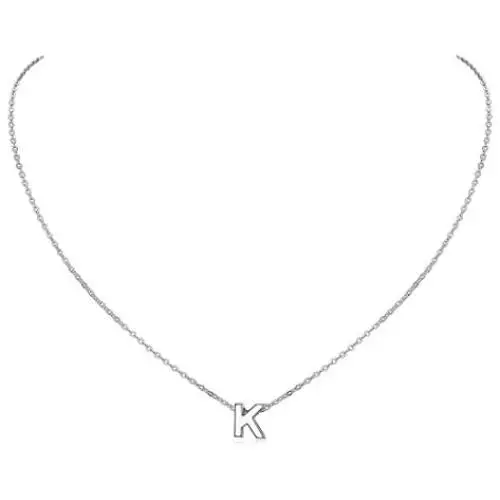 ChicSilver 925 Sterling Silver Letter A-Z Pendant Necklace, Dainty Small Initial Necklace for Women, Silver/Gold (with Gift Box)