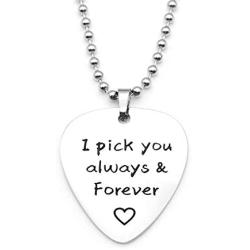 redrain Polished to Mirror Memorial Engraved Charm Pendant Necklace for Women Man Mom Music Lover Gifts,Birthday Anniversary