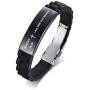 XUANPAI Adjustable Silicone English Religous Scripture Quote Bible Cross Engraved Bracelet Inspiring Gift for Men Women