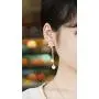 Crystal Flower Pearl Dangle Drop Earrings Jewelry 925 Sterling Silver Earring Post Gift For Women Girls