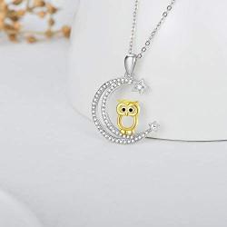 MEDWISE Women Owl Pendant Necklace Graduation Gifts S925 Sterling Silver Family Tree Life Necklace Jewelry Gift for Christmas Mothers Day Valentines Anniversary