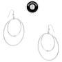 SolidSilver - Sterling Silver CZ Accent Double Hoop in Hoop Dangle Earrings | Round or Square