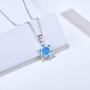 FANCIME Hanukkah Gifts Sterling Silver Created Blue Opal Star Necklace/Dangle Earrings/Bracelet Charm Danity Fine Jewelry for Women