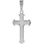 7/8 inch Sterling Silver Dainty Crucifix Necklace for Women and Men Solid Back Flawless High Polished Finish 0.8mm Box_Chain