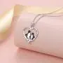FLYOW S925 Sterling Silver Cute Animal Penguin Heart Pendant Mother Child I Love You Mom Penguin Necklace Jewelry Birthday Gifts for Women FLYOW S925 Sterling Silver Cute Animal Penguin Heart Pendant Mother Child I Love You Mom Penguin Necklace Jewelry Birthday Gifts for Women
