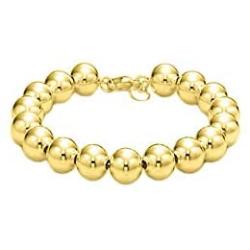18K Gold Over Sterling Silver Italian Bead Ball Chain Bracelet and Necklace 4MM-8MM- Handmade Bead, Silver Bead Bracelet for Women