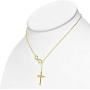 925 Sterling Silver Infinity Cross Necklace For Women - Modern Cross And Infinity Necklace - Infinity Love Cross Pendant In 3 Color Styles - Religious Jewelry with Adjustable Chain - Top Gifting Idea